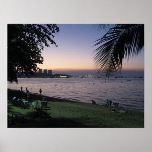 Pattaya Beach Sunset ... Chonburi, Thailand Poster