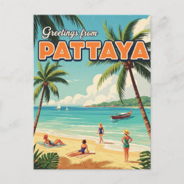 Pattaya Beach Thailand Travel Postkarte
