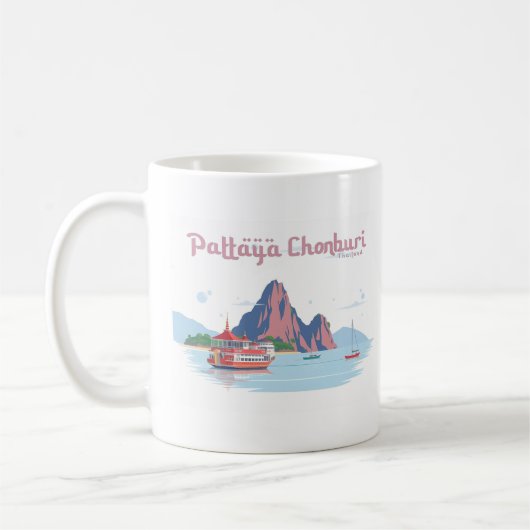 Pattaya Chonburi Thailand Pastel Travel Kaffeetasse (Links)