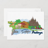 Pattaya Thailand Bekannte Stadt Postkarte (Vorne/Hinten)