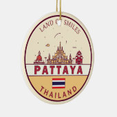 Pattaya Thailand City Skyline Emblem Keramik Ornament (Rechts)