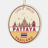 Pattaya Thailand City Skyline Emblem Keramik Ornament (Links)