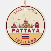 Pattaya Thailand City Skyline Emblem Keramik Ornament (Hinten)