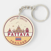 Pattaya Thailand City Skyline Emblem Schlüsselanhänger (Rückseite)