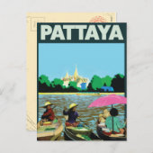Pattaya Thailand Reiseplakat Feiertagspostkarte (Vorne/Hinten)