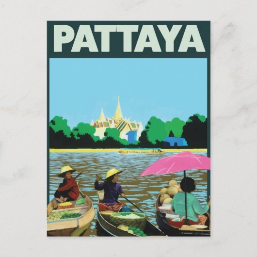 Pattaya Thailand Reiseplakat Feiertagspostkarte (Vorderseite)