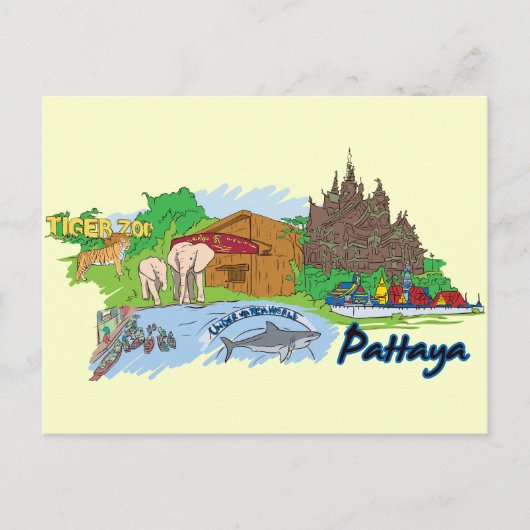 Pattaya Thailand Travel Postkarte (Vorderseite)