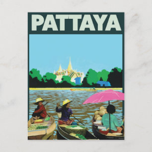 Pattaya Thailand Urlaub Reiseplakat Feiertagspostkarte