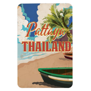 Pattaya Thailand Vintage-Reiseplakat Magnet
