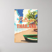 Pattaya Thailand Vintage Travel Poster Leinwanddruck (Vorderseite)