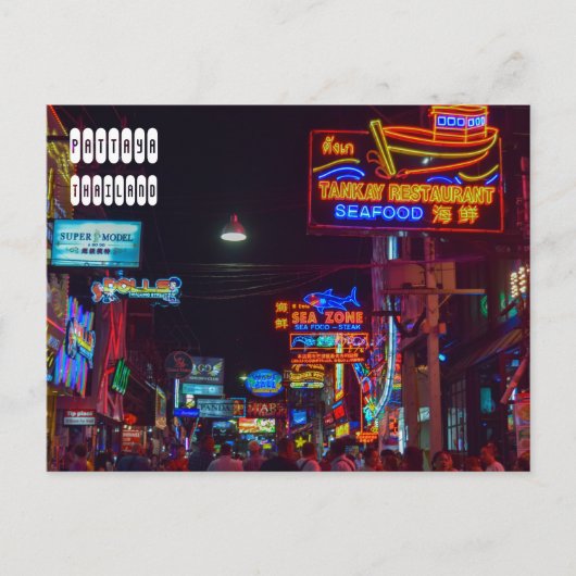 Pattaya Walking Street in Thailand Postkarte (Vorderseite)