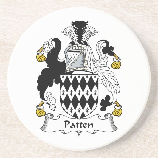 Patten-Familienwappen Sandstein Untersetzer (Vorne)