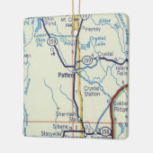 Patten Maine Vintag Map Keramikornament (Links)