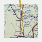 Patten Maine Vintage Karte Keramikornament (Vorderseite)