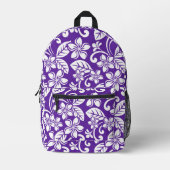 PATTER DER INSELPLUMERIA IN LILA BEDRUCKTER RUCKSACK (Vorderseite)