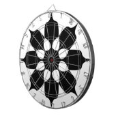 PATTER DER SCHWARZEN UND WEISSEN BLUME DARTSCHEIBE (Vorderseite rechts)