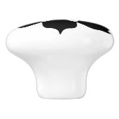 PATTER DER SCHWARZEN UND WEISSEN BLUME KERAMIKKNAUF (Seitenansicht)