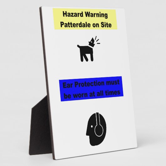 Patterdale Terrier Hazard Warnung! Fotoplatte (Seite)