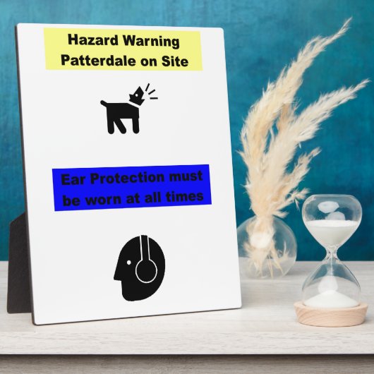 Patterdale Terrier Hazard Warnung! Fotoplatte (Seite)