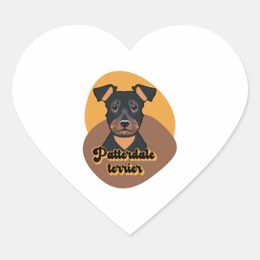 Patterdale Terrier Herz-Aufkleber (Vorderseite)