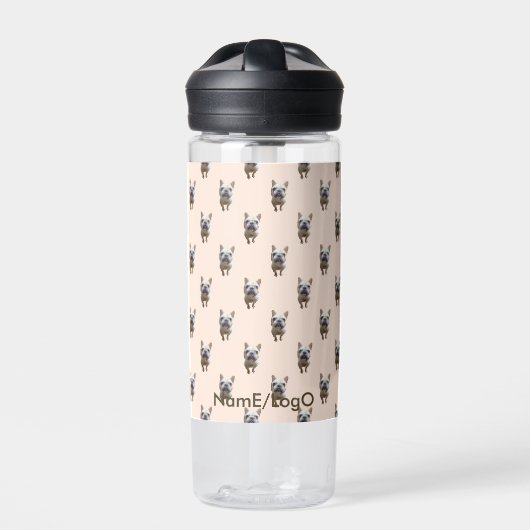 pattern_1_french bulldog_1 trinkflasche (Vorderseite)