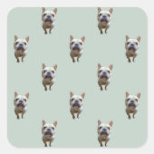 pattern_2_french bulldog_2 quadratischer aufkleber (Vorderseite)