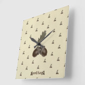 pattern_3_acorn_1 quadratische wanduhr (Winkel)