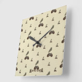 pattern_4_acorn_2 quadratische wanduhr (Winkel)