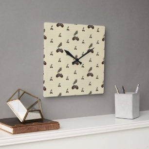 pattern_4_acorn_2 quadratische wanduhr