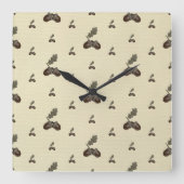 pattern_4_acorn_2 quadratische wanduhr (Vorderseite)