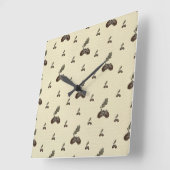 pattern_4_acorn_2 quadratische wanduhr (Winkel)