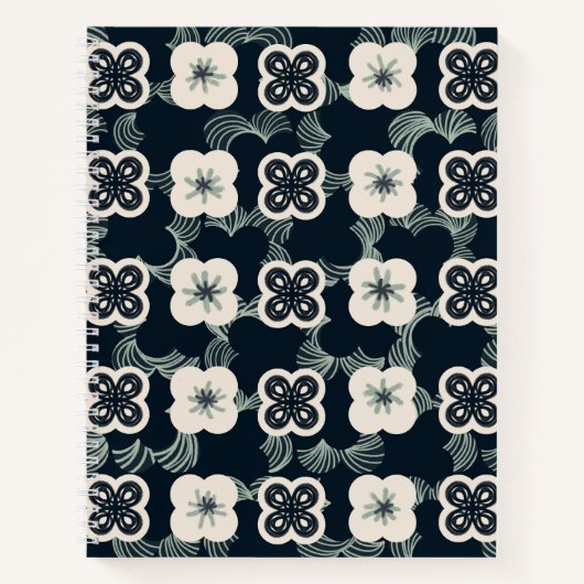 pattern_5_Blume_1 Spiralnotebook Notizblock (Vorderseite)
