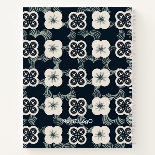 pattern_5_Blume_1 Spiralnotebook Notizblock (Rückseite)