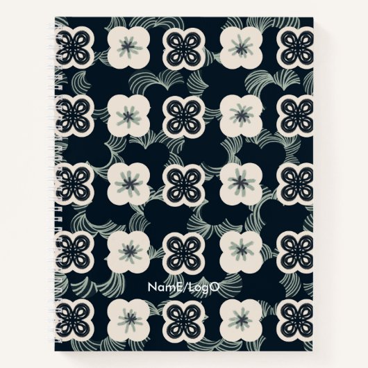 pattern_5_Blume_1 Spiralnotebook Notizblock (Vorderseite)