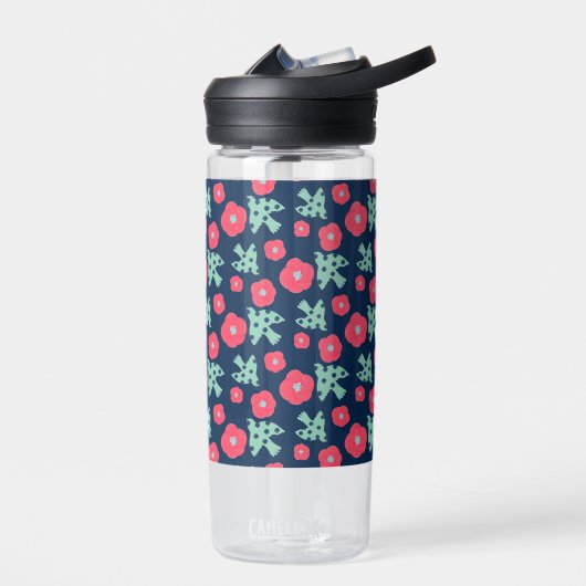 pattern_7_camellia und bird_1 trinkflasche (Links)