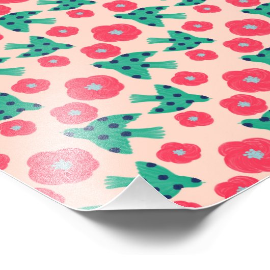 pattern_8_camellia und bird_2 fotodruck (Ecke)