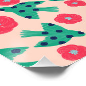 pattern_8_camellia und bird_2-Hochglanzposter Poster (Ecke)