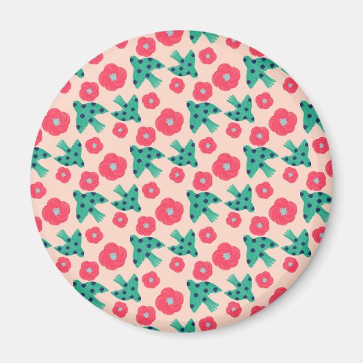 pattern_8_camellia und bird_2 magnet (Vorne)