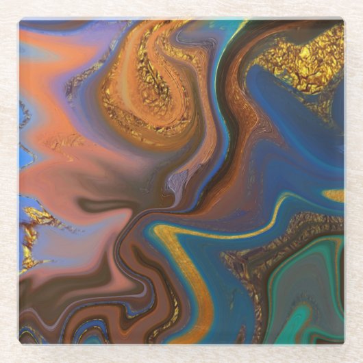 pattern abstract marbled glasuntersetzer (Vorderseite)