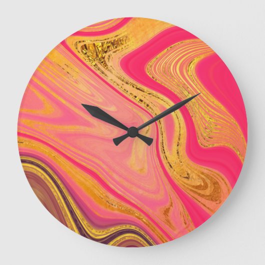 Pattern Abstract Marbled Große Wanduhr (Vorderseite)