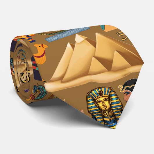 Pattern Ancient Egyptian Hieroglyphic Symbol Krawatte (Gerollt)