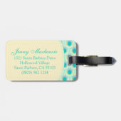 Pattern Aqua Minze Grün mit dem Namen Gepäckanhäng Gepäckanhänger (Rückseite horizontal)