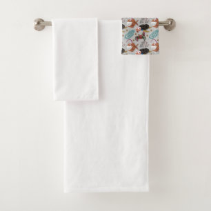 Pattern-Aquatic Ocean Underwater Badhandtuch Set