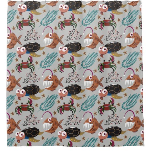 Pattern-Aquatic Ocean Underwater Duschvorhang (Vorderseite)