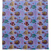 Pattern-Aquatic Ocean Underwater Duschvorhang (Vorderseite)