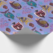 Pattern-Aquatic Ocean Underwater Geschenkpapier (Ecke)