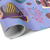 Pattern-Aquatic Ocean Underwater Geschenkpapier (Rolleneckpunkt)