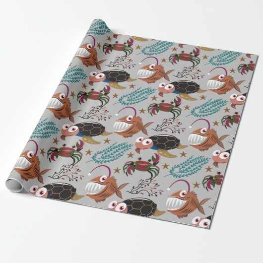 Pattern-Aquatic Ocean Underwater Geschenkpapier (Ungerollt)
