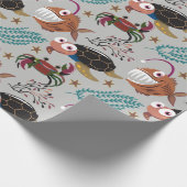 Pattern-Aquatic Ocean Underwater Geschenkpapier (Ecke)