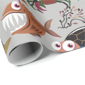 Pattern-Aquatic Ocean Underwater Geschenkpapier (Rolleneckpunkt)